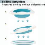 Portable Collapsible Wash Basin, Foldable Dish Tub Space-Saving for Kitchen, Camping, Travel, Laundry, Bottles (Blue 1 Pack)