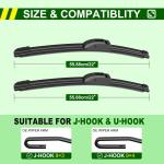 OEM Quality 22in + 22in Premium All-Season Windshield Wiper Bles for Original Equipment Replacement(Set of 2)