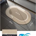 MontVoo Bath Mat - Non Slip, Quick Dry, Stain Resistant Bath Mat Rug for Bathroom Floor - Easy Care Shower Rug for Outside Bathtub - 17"x27" Beige