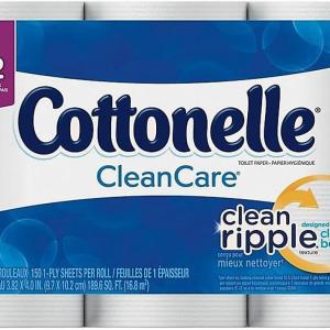 Cottonelle 12456PK Ultra Soft Bath Tissue, 1-Ply, 165 Sheets/Roll, 12/Pack