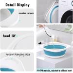 Portable Collapsible Wash Basin, Foldable Dish Tub Space-Saving for Kitchen, Camping, Travel, Laundry, Bottles (Blue 1 Pack)