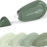 5pcs White Correction Out Tape, 32.81 Feet Cute Correction Tape for Instant Corrections, Easy to Use Applicator for Office and School Supplies (Green)