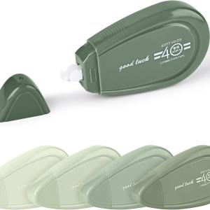 5pcs White Correction Out Tape, 32.81 Feet Cute Correction Tape for Instant Corrections, Easy to Use Applicator for Office and School Supplies (Green)