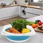 Portable Collapsible Wash Basin, Foldable Dish Tub Space-Saving for Kitchen, Camping, Travel, Laundry, Bottles (Blue 1 Pack)