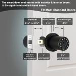 IU-20 Code Door Lock, Electronic Door Knob with Keyp and Key, Auto Lock, Waterproof, Passage Function, Long Battery Life,50 Codes, Easy to use and Install for Office/Warehouse/Bedroom/Garage