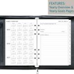 Fan&Ran 2026 Zipper Planner Organizer, Daily and Monthly Planner Refills with Simulated Leather Cover, A5, Black