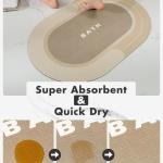 MontVoo Bath Mat - Non Slip, Quick Dry, Stain Resistant Bath Mat Rug for Bathroom Floor - Easy Care Shower Rug for Outside Bathtub - 17"x27" Beige