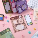 4 Pack Sticky Notes Kawaii Animal Posted Notes Set 240 Sheets Animals Shape Markers Flags Self-Stick Memo Ps Kawaii Small Self-Stick Note P for Office Roommates Home Kids Students