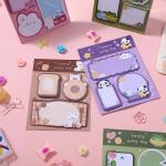 4 Pack Sticky Notes Kawaii Animal Posted Notes Set 240 Sheets Animals Shape Markers Flags Self-Stick Memo Ps Kawaii Small Self-Stick Note P for Office Roommates Home Kids Students