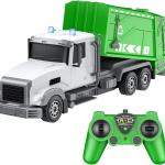 2.4Ghz Remote Control Garbage Truck Toys,1/24 RC Garbage Truck with 6 Channel Remote Control Waste Management Garbage Truck, Birthday Gifts Ideas for Boys Age 3-8 Year Old