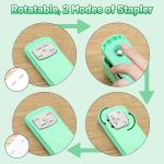 13-in-1 Office Desk Organizer Set with Stapler and Tape Dispenser, Pen Holder, Scissors, Ruler, Hole Punch, 2 Pens & More Desktop Accessories for Back to School Supplies (Green)