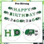 Garbage Truck 3rd Birthday Decorations Trash Truck 3rd Birthday Cake Cupcake Toppers Banner Garland Number 3 Foil Balloon for Waste Management Recycling Party Supplies