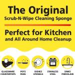 Original Scrub-N-Wipe P by Tuff-Scrub, 6-Pack, Microfiber, Multi-Surface, Non-Scratch, Dual-Sided, Scrubber for Dishes, Sinks, Non-Stick Cookware – Machine Washable, Durable Kitchen Sponge (Large)