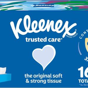 Kleenex Trusted Care Facial Tissues, 8 Flat Boxes, 200 Tissues per Box, 2-Ply, Packaging May Vary
