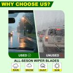 OEM Quality 22in + 22in Premium All-Season Windshield Wiper Bles for Original Equipment Replacement(Set of 2)