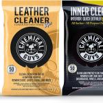 Chemical Guys PMWSPI20850 Leather Cleaner And PMWSPI66350 InnerClean Interior Quick Detailer & Protectant Wipes, Safe for Cars, Trucks, SUVs, Jeeps, RVs & More (100 Ct) 2 Pack