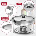 IMACONE Chafing Dish Buffet Set of 6 Pack, 5QT Round Stainless Steel Chafer for Catering, Upgred Chafers and Buffet Warmer Sets with Food & Water Pan, Lid, Frame, Fuel Holder for Event Party Holiday