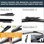 3 Wiper Bles Replacement for Ford Explorer 2011-2018 2019 2020 2021 2022 2023 2024,Original Equipment Replacement Front and Rear Windshield Wiper Ble - Pinch Tab 26"/22"/11" (Set of 3)