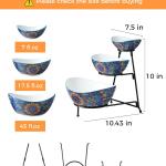 YHOSSEUN 3 Tier Serving Bowls, Tiered Serving Platter and Trays Serving Dishes for Entertaining, Oval Serving Bowl Set with Metal Stand