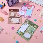 4 Pack Sticky Notes Kawaii Animal Posted Notes Set 240 Sheets Animals Shape Markers Flags Self-Stick Memo Ps Kawaii Small Self-Stick Note P for Office Roommates Home Kids Students