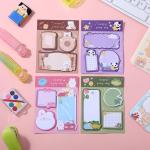 4 Pack Sticky Notes Kawaii Animal Posted Notes Set 240 Sheets Animals Shape Markers Flags Self-Stick Memo Ps Kawaii Small Self-Stick Note P for Office Roommates Home Kids Students