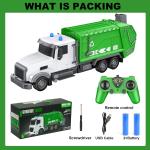 2.4Ghz Remote Control Garbage Truck Toys,1/24 RC Garbage Truck with 6 Channel Remote Control Waste Management Garbage Truck, Birthday Gifts Ideas for Boys Age 3-8 Year Old