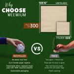 Weemium Compostable Napkins Disposable - FSC Certified - Pack of 300, 2-Ply - 5 x 5 Inch Folded - Post-Consumer Recycled Materials - Biodegrable & Highly Absorbent Paper Napkins for Lunch & Dinner