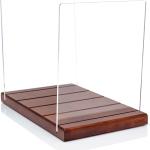 MÖNKE Premium Vinyl Record Storage - a Mid-Century Style Record Holder for Albums, 60-70 LP Capacity - Complements Any Record Player (Brown)