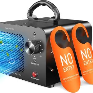 Ozone Generator 48,000mg, Commercial Ozone Machine Odor Removal, High Capacity O3 Ionizer Air Purifier Deodorizer, Portable Mini for Car, Home, Smoke, Pets, Industrial, for 4000 Square Feet -Black