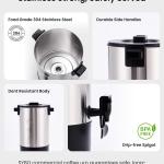 SYBO Commercial Gre Stainless Steel Percolate Coffee Maker, Hot Water Urn for Catering, Hot Beverage Dispenser, 40-Cup, 6L, Metallic