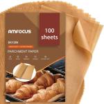 Parchment Paper Sheets, 9x13 In Non-Stick Precut Baking Parchment for Baking, Grilling, Air Fryer, Steaming, and More (Unbleached) - Quarter Sheet Size, Perfect for Bre, Cakes, Cookies, 100PCS