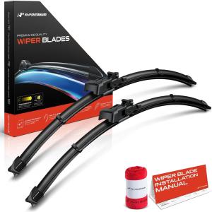 A-Premium Pack of 2 Windshield Wiper Bles with Wear Indicator & Towel - Compatible with Ford Mustang 2007-2024 & Lincoln MKZ 2013-2020 & Jeep Renege 2015-2023 - 22" and 20", TL2 Connector