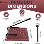Guillotine Paper Cutter Heavy Duty, 18" Cut Length Wooden Paper Trimmer Cuts 12 Sheets, Accurate & Safe Paper Slicer Cutter for Cardstock, Photos, Crafts, Office, Home & Classroom