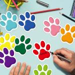 600Pcs Paw Print Note Ps, Colorful Paw Shaped Sticky Notes Kawaii Fun Animal Sticky Notes Ps Dog Party Pocket Noteps Cartoon Memo Ps for Dog Lovers School Home Office Supplies