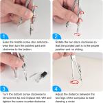 2 Pack Student Metal Compass Set for Geometry with Extra Le Refills, Math Compass, Compass Drawing Tool, Drafting Compass for Students, Compass for Office School Supplies and Woodworking (2)