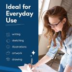 MozArt Mechanical Pencil Set with Case - 4 Sizes: 0.3, 0.5, 0.7 & 0.9mm with 30 HB Le Refills Each & 4 Eraser Refills -Sketch, Drafting, Art, Drawing Supplies (Black)