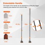 Tile Tub Scrubber Brush with 3 Different Function Cleaning Hes and 56" Extendable Long Handle-No Scratch Shower Scrubber for Cleaning Bathroom Kitchen Toilet Wall,Bathtub,Sink,Grey