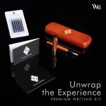 Wordsworth & Black Fountain Pen Set, Luxury Bamboo Wood - Medium Nib, Gift Case; Includes 6 Ink Cartridges, Ink Refill Converter -Journaling, Calligraphy; Drawing, Smooth Writing [Cherry Wood]