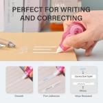 Mini Cute Correction Tape, 13.12ft, 6-Count Pack, Easy to Use, Dry Instant Tear-Resistant and Silent, School Office Supplies, Pink Purple Blue Green Orange Yellow