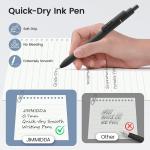 8Pcs Black Gel Pens - 0.7mm Medium Point Black Ink Pens | Smooth Writing - Quick Drying Retractable Pen for Men Women (Classic - 8Pcs)