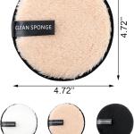 BlingKingdom 6 PCS Makeup Remover Ps Reusable Double-Sided Facial Cleansing Puffs Round Make Up Remover Ps for All Skin Types - 3 Colors