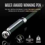 Scriveiner British Racing Green Fountain Pen - Stunning Luxury Pen with Chrome Finish, Schmidt Nib (Medium), Best Pen Gift Set for Men & Women, Professional, Executive, Office, Nice Pens