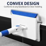 Baseboard Cleaner Tool with Handle, Wall Cleaner with Extendable Long Handle ,Door Frame Cleaning Tool Including 4 Reusable Cleaning Ps. Quick Clean Baseboard Cleaning, Ceiling and Wall.