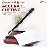 Guillotine Paper Cutter Heavy Duty, 18" Cut Length Wooden Paper Trimmer Cuts 12 Sheets, Accurate & Safe Paper Slicer Cutter for Cardstock, Photos, Crafts, Office, Home & Classroom
