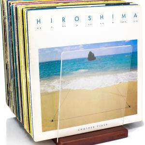 MÖNKE Premium Vinyl Record Storage - a Mid-Century Style Record Holder for Albums, 60-70 LP Capacity - Complements Any Record Player (Brown)