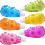 Mini Cute Correction Tape, 13.12ft, 6-Count Pack, Easy to Use, Dry Instant Tear-Resistant and Silent, School Office Supplies, Pink Purple Blue Green Orange Yellow