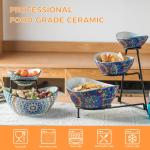 YHOSSEUN 3 Tier Serving Bowls, Tiered Serving Platter and Trays Serving Dishes for Entertaining, Oval Serving Bowl Set with Metal Stand