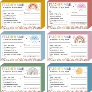 60Pcs Teacher Mail Notes to Parents, Boho Happy Mail from Teacher, Brag Cards for Students Behavior Classroom Must Haves to Send Home for Preschool Kindergarten Elementary School Supplies (Boho)