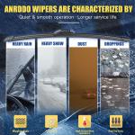 3 Wipers Factory Replacement For 2014 2015 2016 2017 2018 2019 2020 Acura MDX Original Equipment Windshield Wiper Bles Set 26"+20"+14" (Set of 3) U/J HOOK