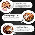 Gisly 12-Piece Serving Set - Large Spoons, Forks, Tongs, Lle, Cake Server & Appetizer Tongs for Buffet Catering, Dishwasher Safe